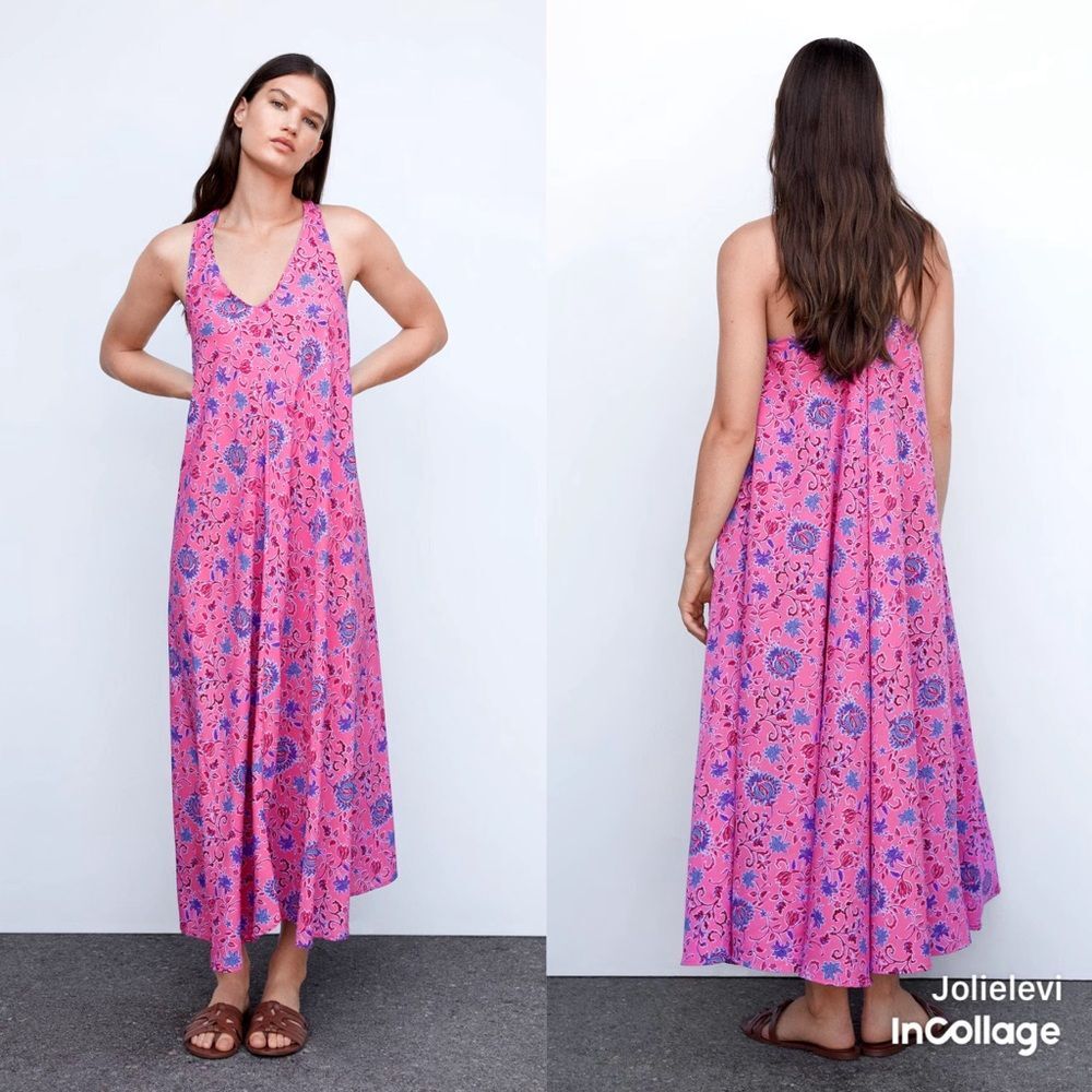 Mango V-neck floral dress